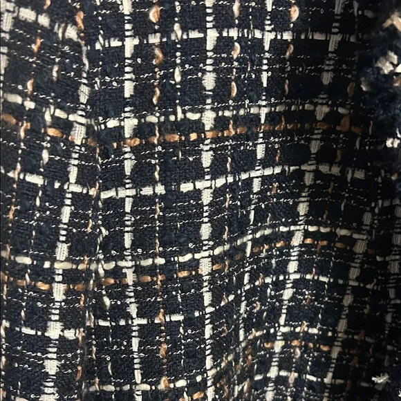 Ann Taylor Navy and White Tweed Blazer - Picture 2 of 4